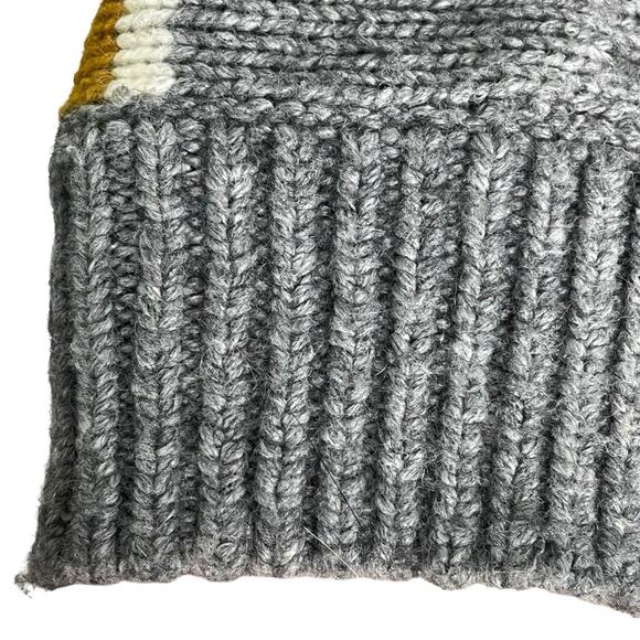 Madewell Heath Pullover Sweater L Gray Stripe Oversized Wool Alpaca Blend Boho - Picture 9 of 13